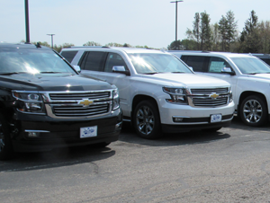 Lineup of Chevrolet SUVs